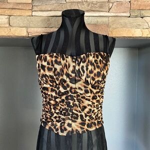 Moa Moa Y2K Festival Leopard Corset Cami Top Babydoll Indie Grunge Cocktail XL
